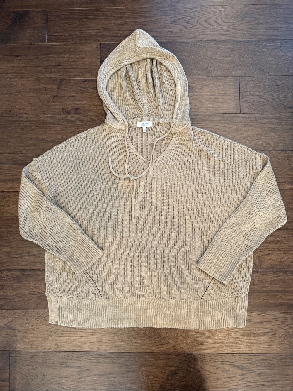 Haven Well Within Ribbed Tan Hoodie Size XL - C47-049